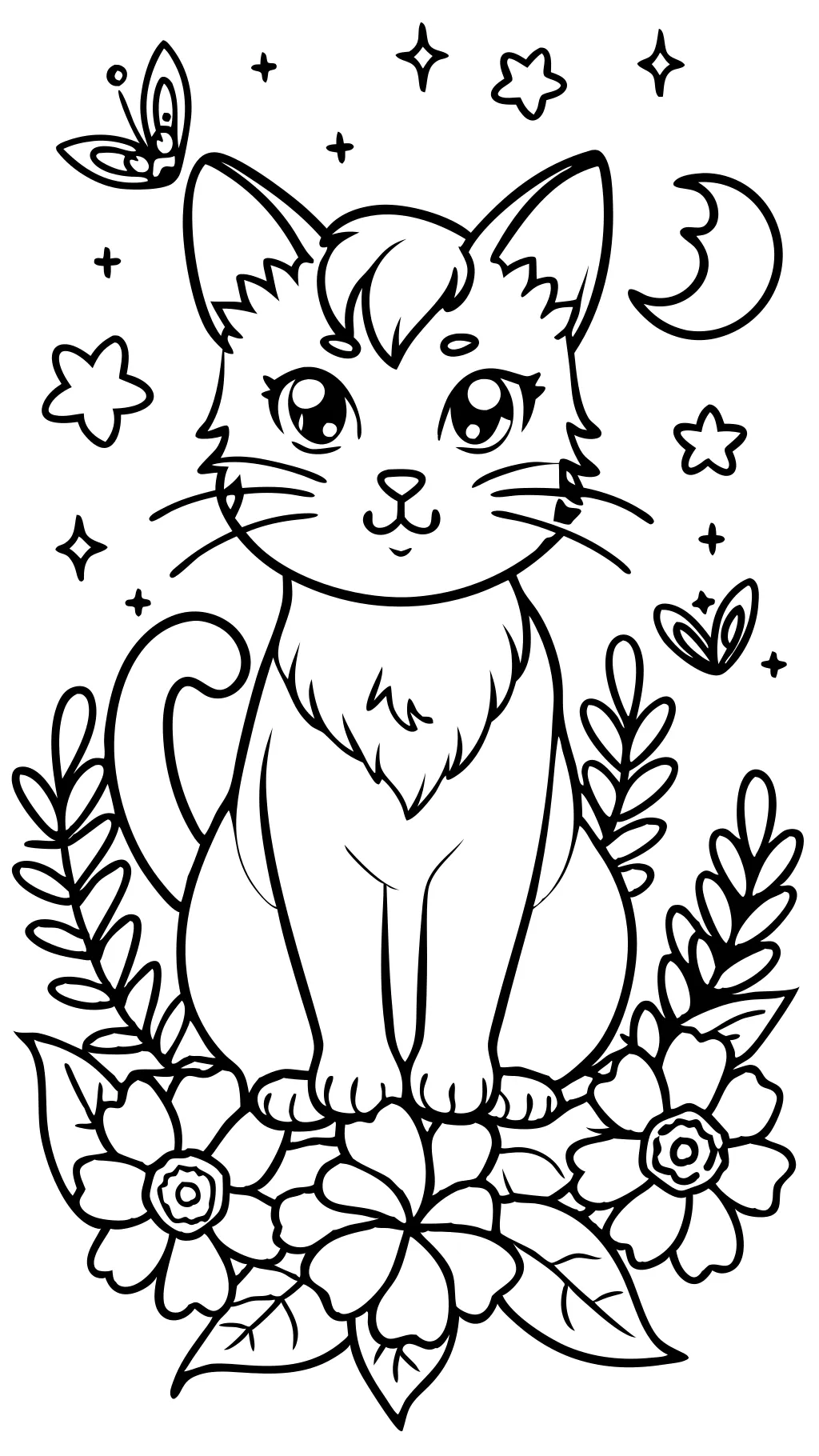 anime coloring pages cat